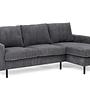 Sofa 3-Sitzer Chaiselongue Links Rechts Grau 1