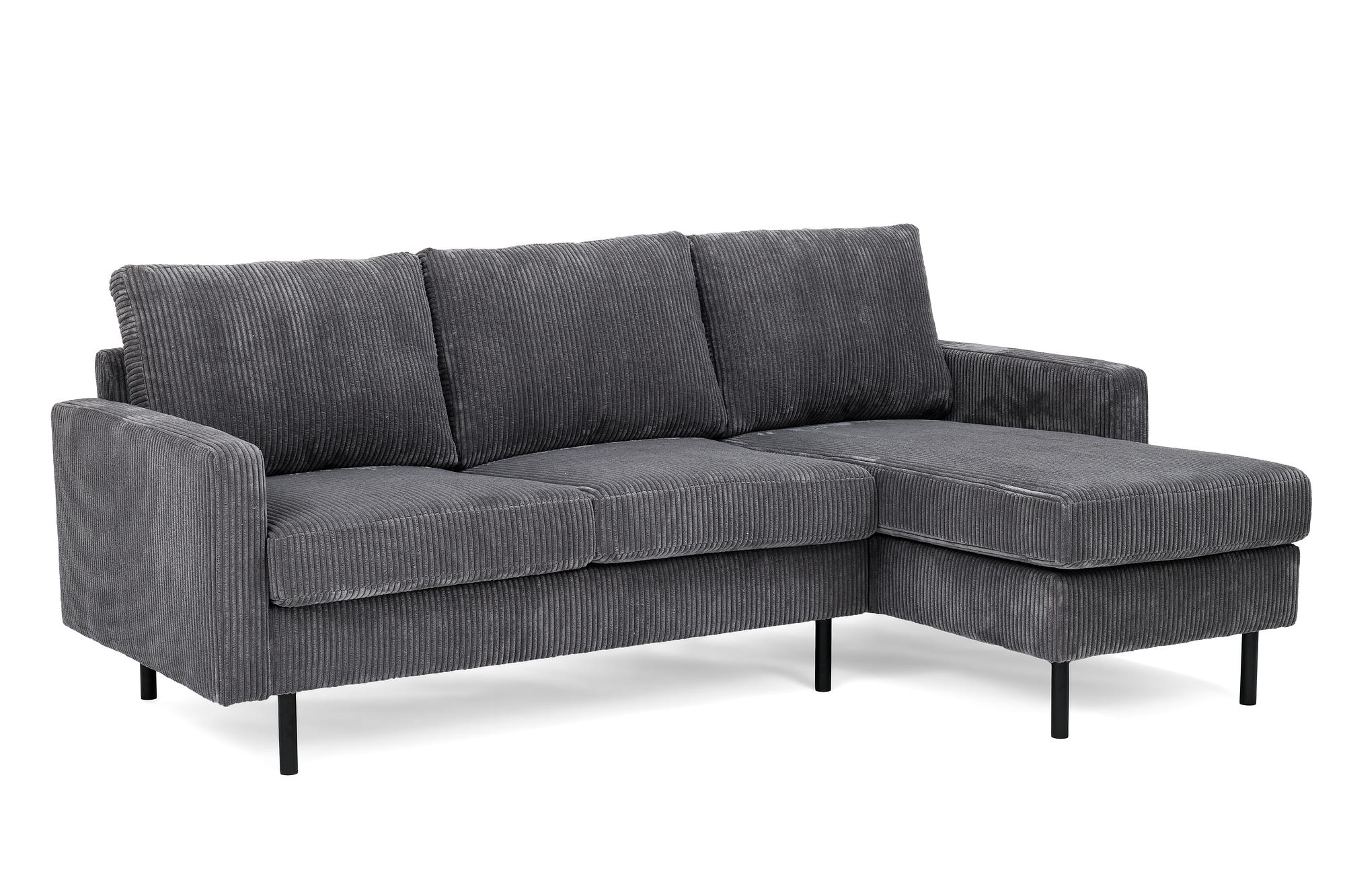 Sofa 3-Sitzer Chaiselongue Links Rechts Grau 1