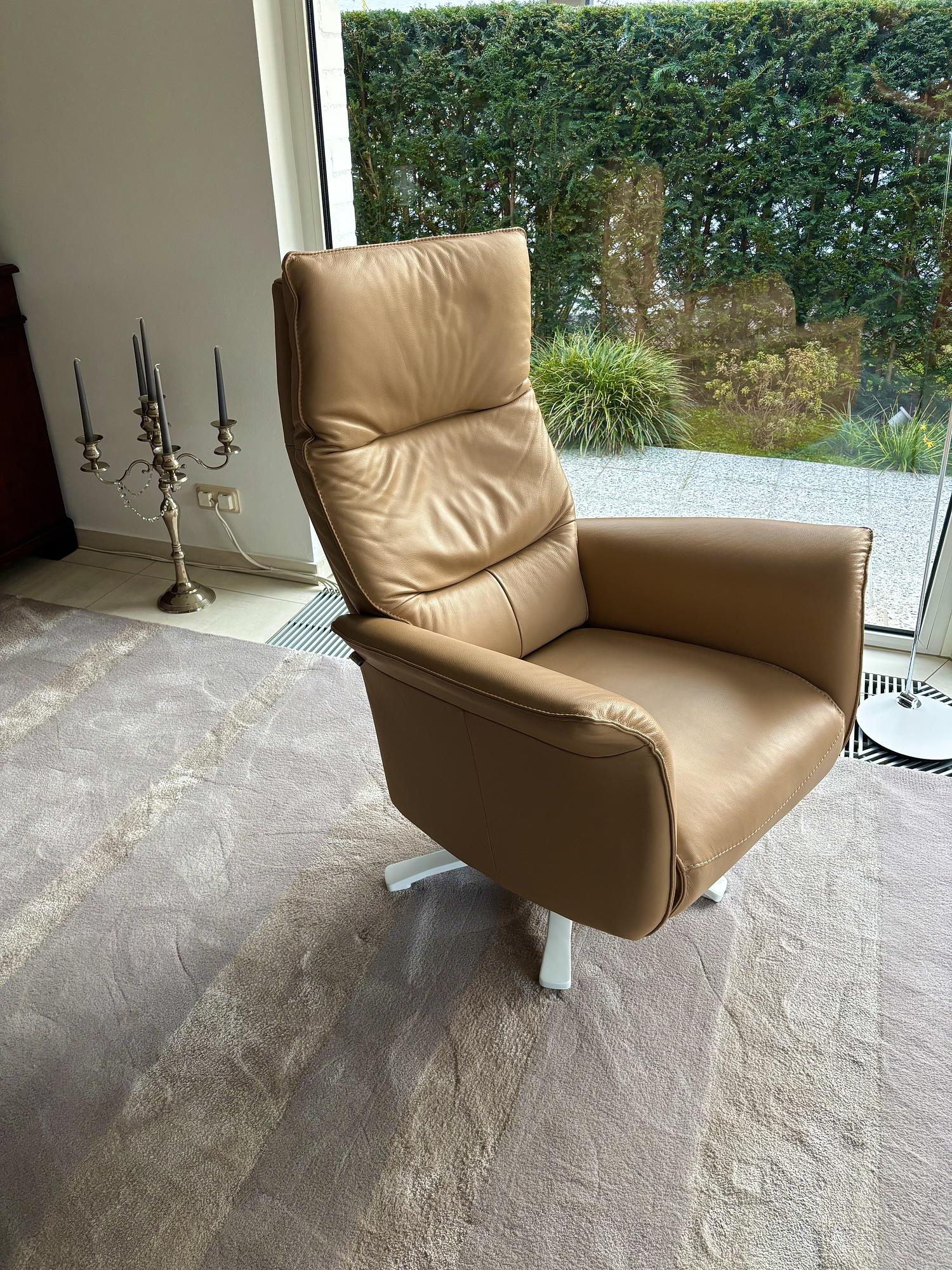 Ecksofa Leder Beige 4
