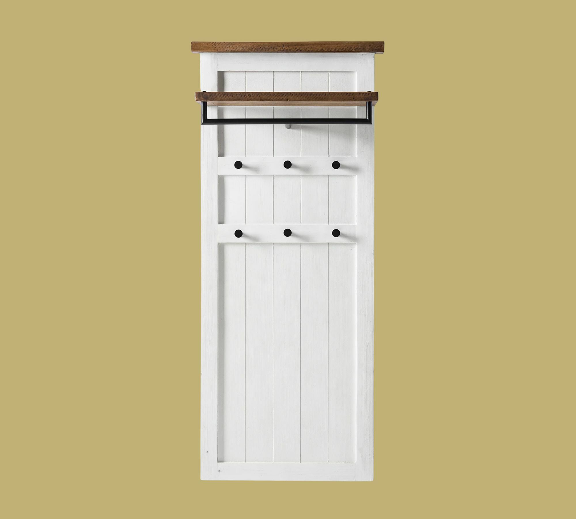 Wandgarderobe Massivholz Weiß 2