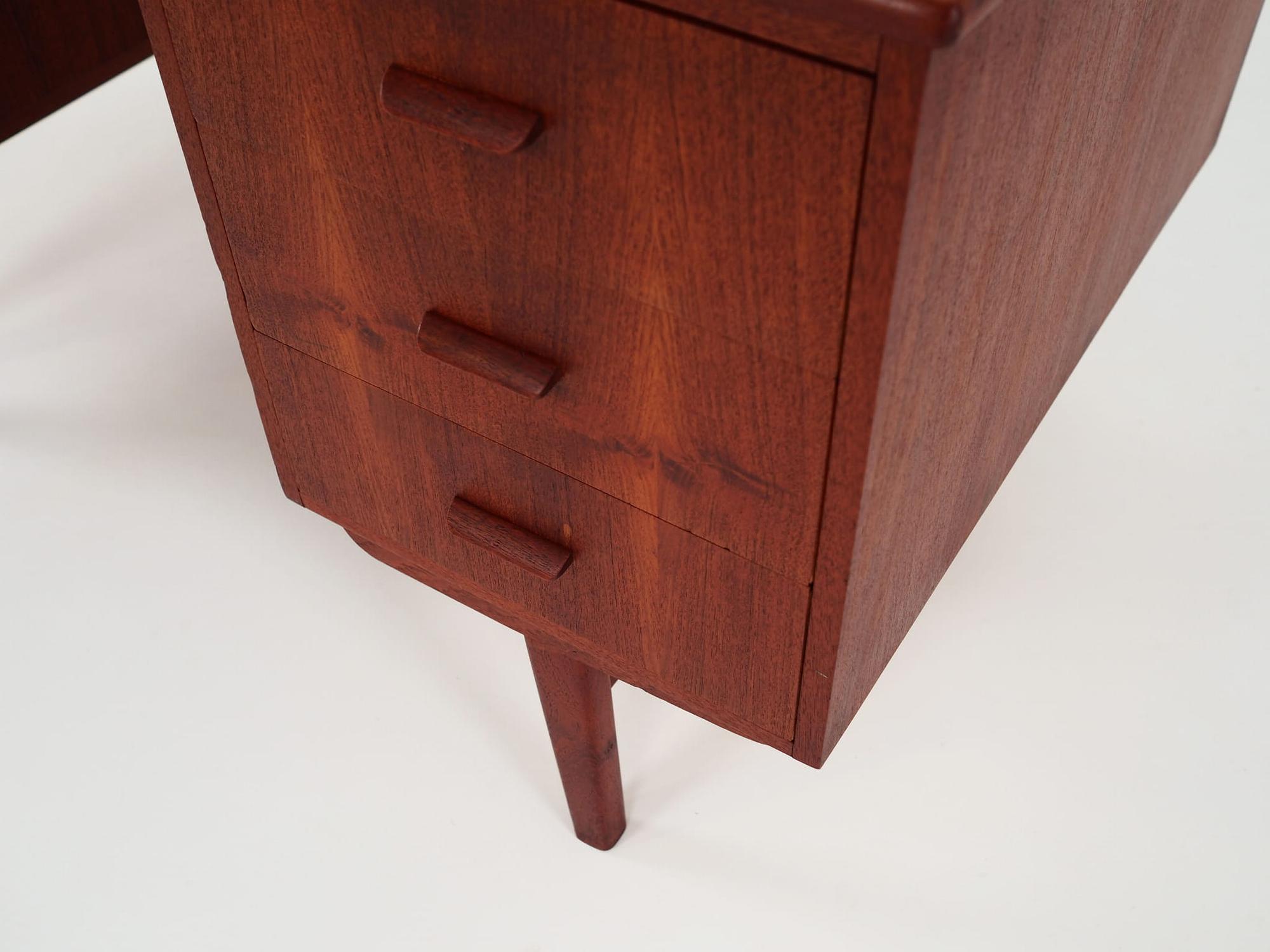 Vintage Desk Teak Wood Brown 1970s 10