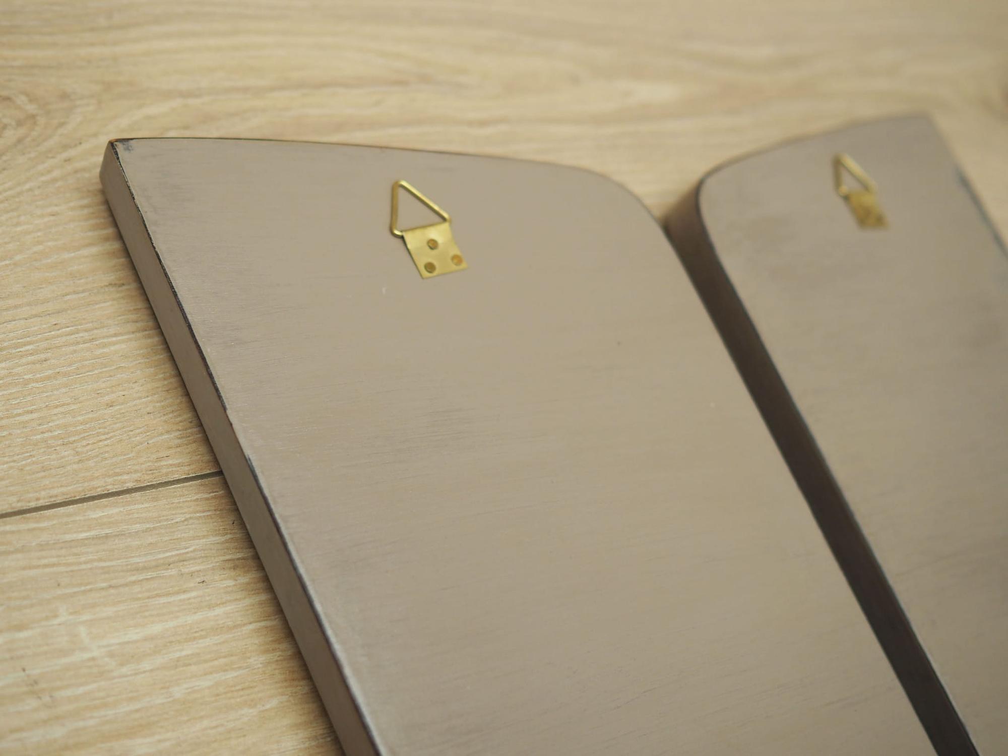 2x Mirror Wood Grey 1960s 14