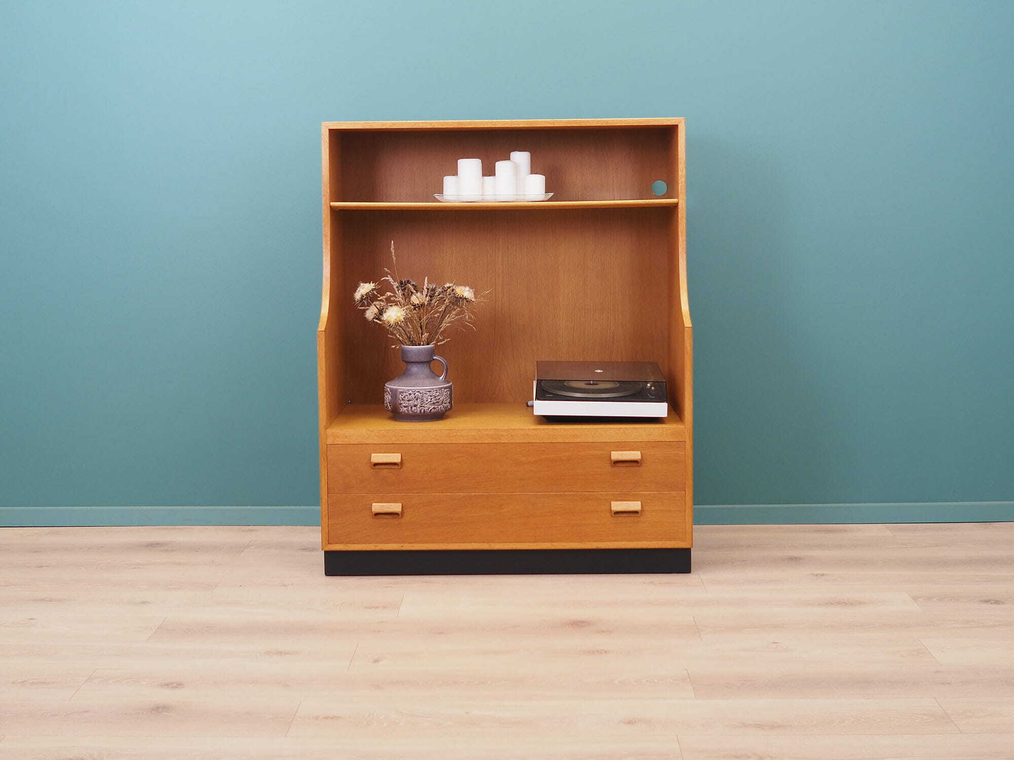 Vintage bookshelf wood brown 1970s 1
