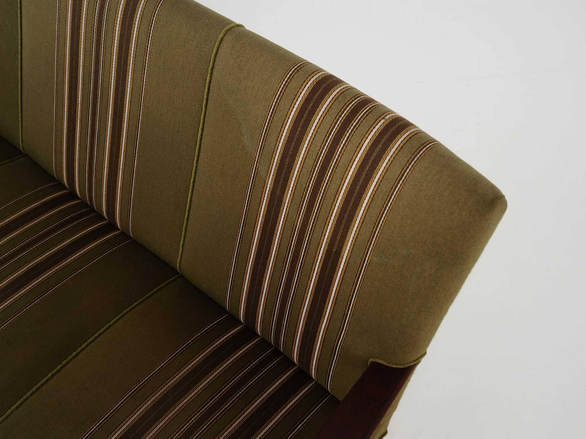 Vintage Sofa Teak wood Textile Green 1960s 6