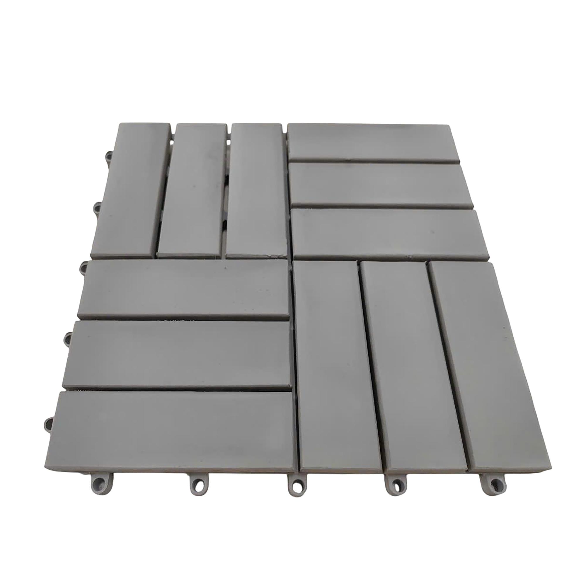 Granyo Terrace Tile 33-piece Set Acacia Polypropylene Grey 2