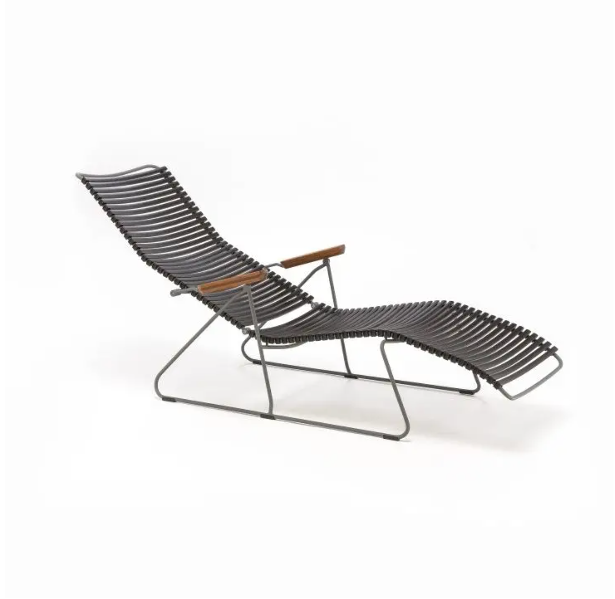 CLICK Sunlounger Liegestuhl Bambusarmlehnen Pflaume 10810 2