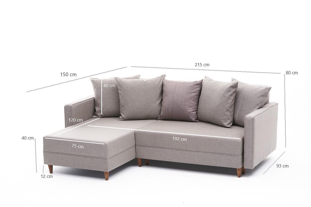 Aydam Schlafsofa Récamiere Links Creme 6