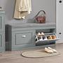 Estha I Shoe cabinet bench with seat cushion wood grey 5