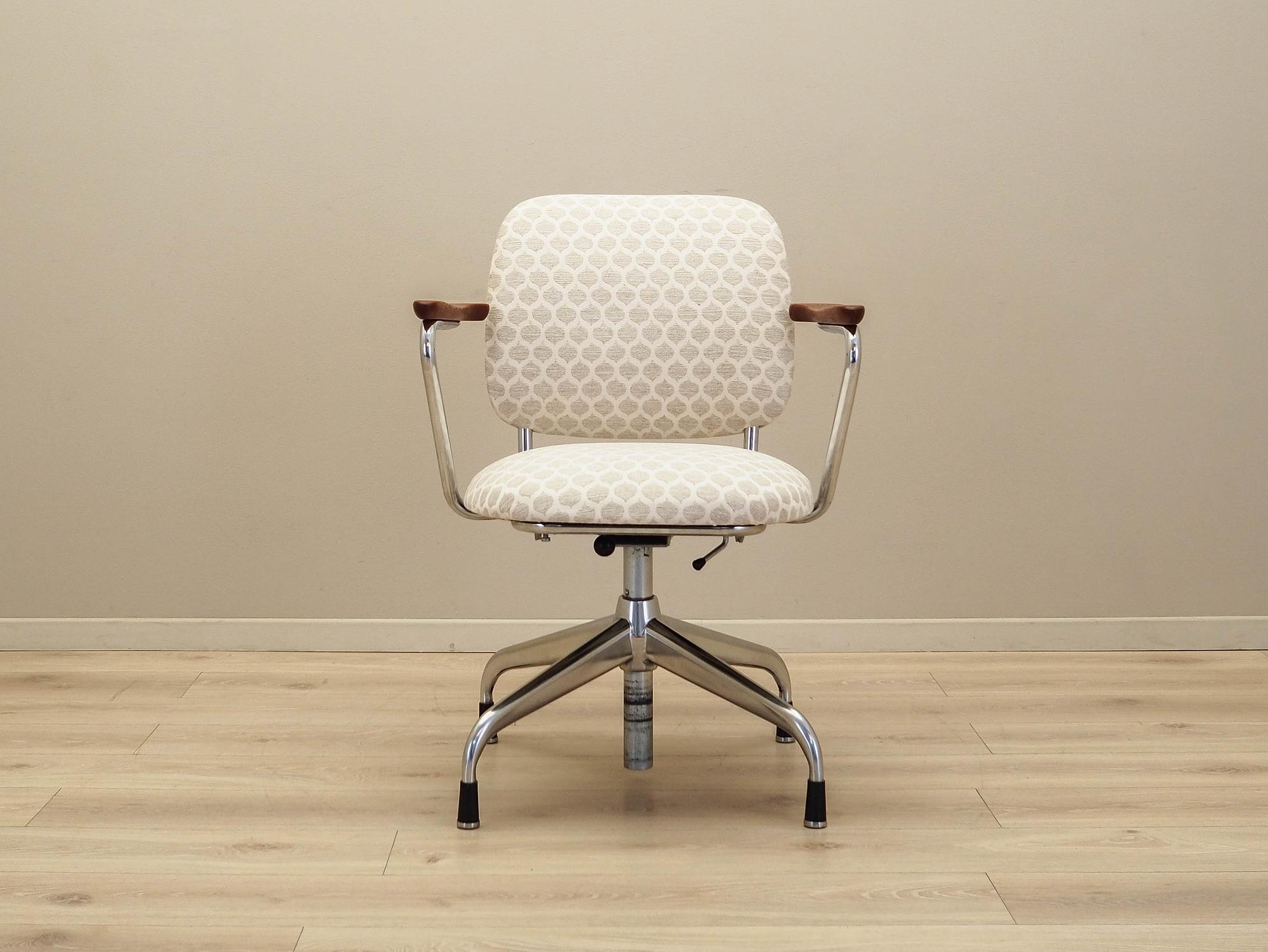 Drehstuhl Holz Metall Beige 1970er Jahre 1