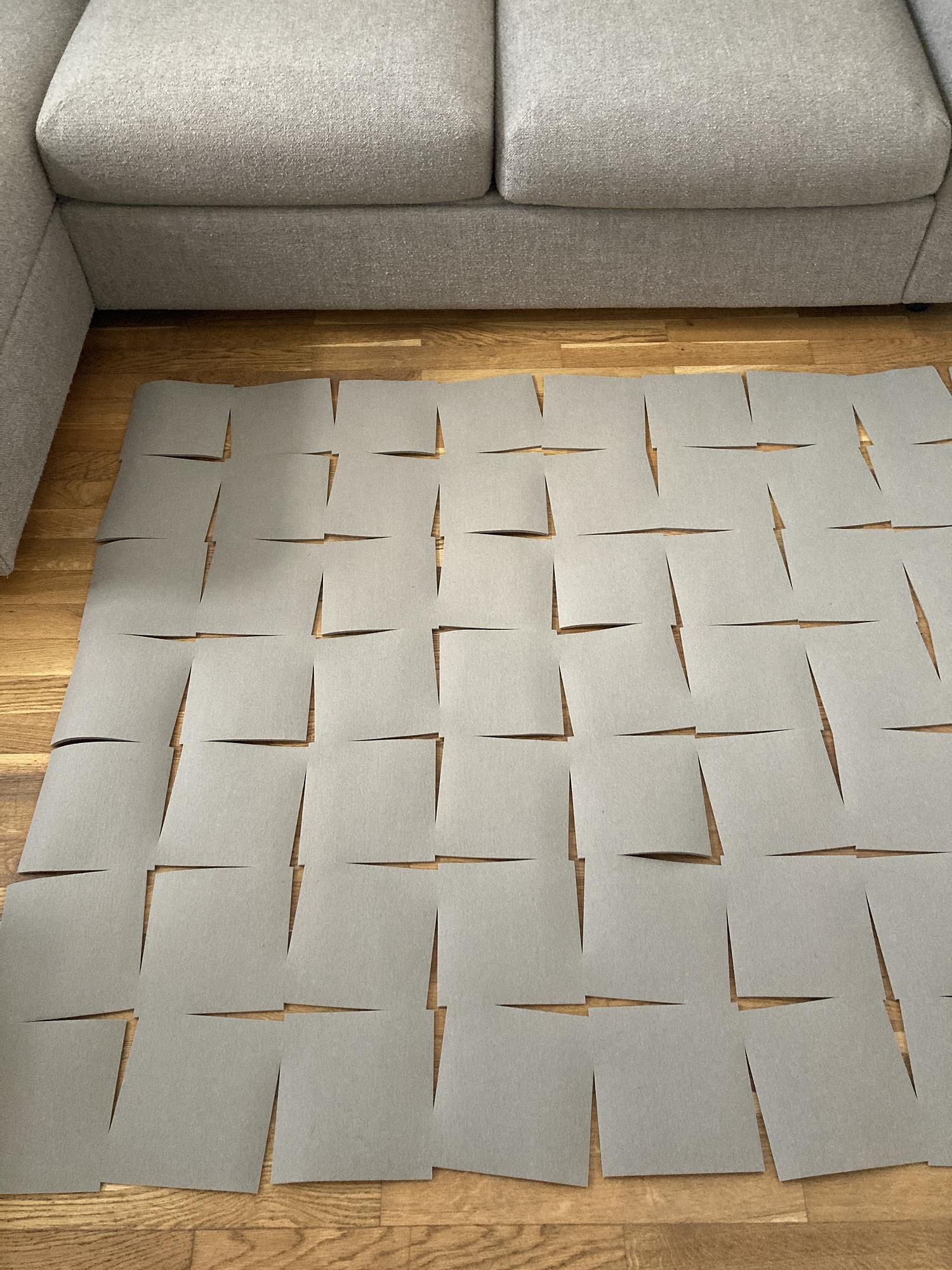 Tiles Teppich Wolle Grau 4