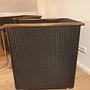 2x Sessel & Beistelltisch Rattan Schwarz 1