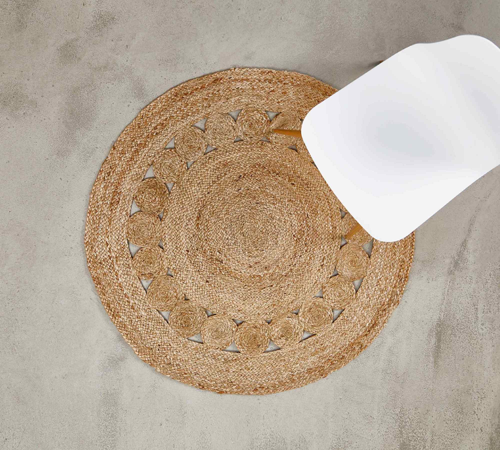 Teppich Hanf Beige 110 cm 1