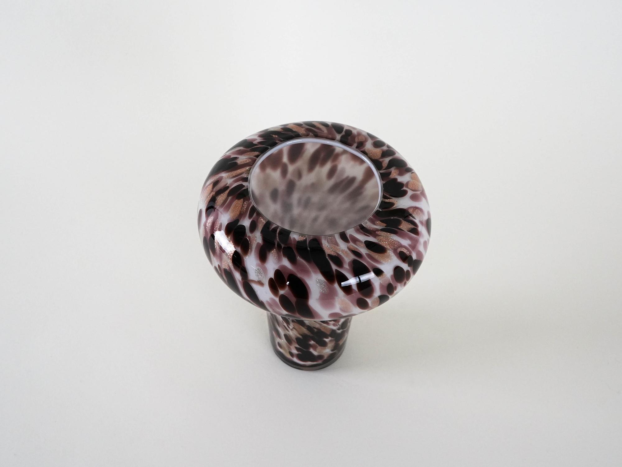 Leopard print glass vase brown 5