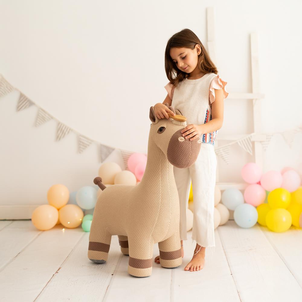 Horse Maxi Plush Toy Cotton Brown 0