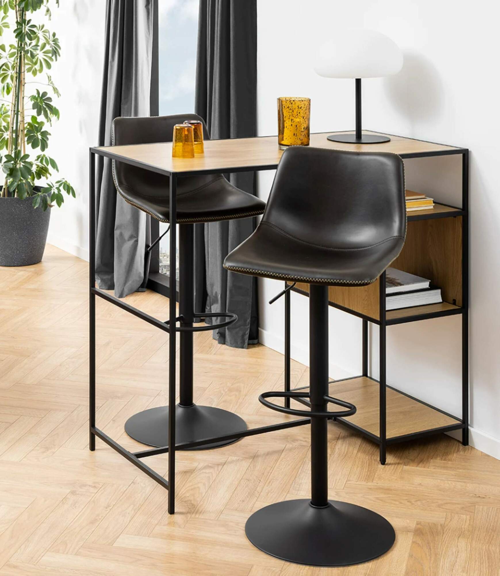 Barstuhl Kunstleder Schwarz 6