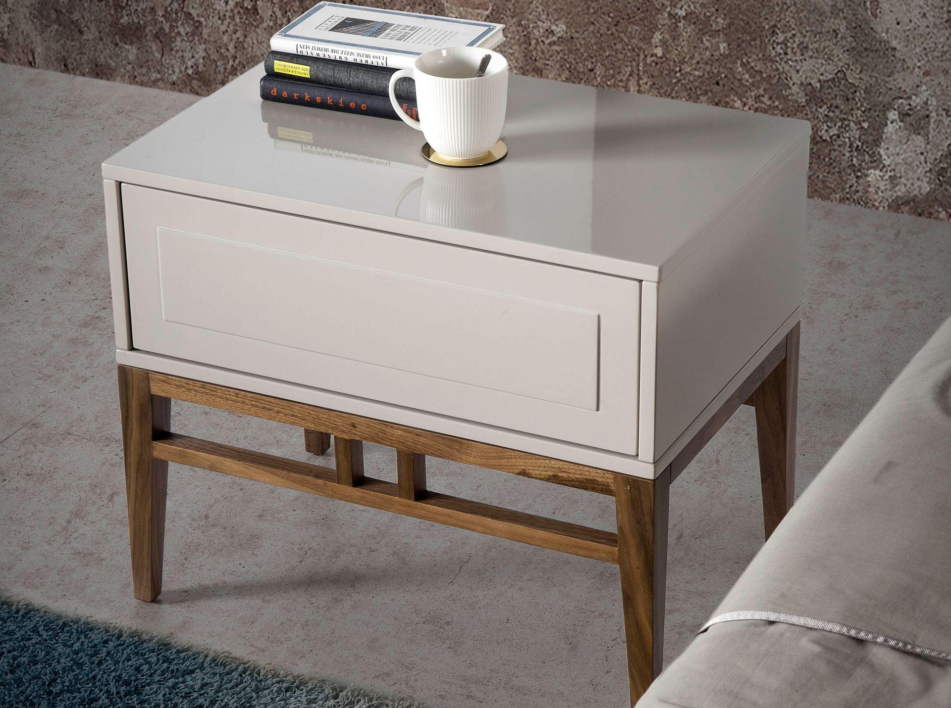 Nightstand walnut veneer cream 1