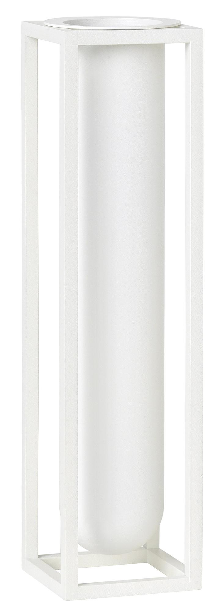 Kubus Vase Flora Weiß 0