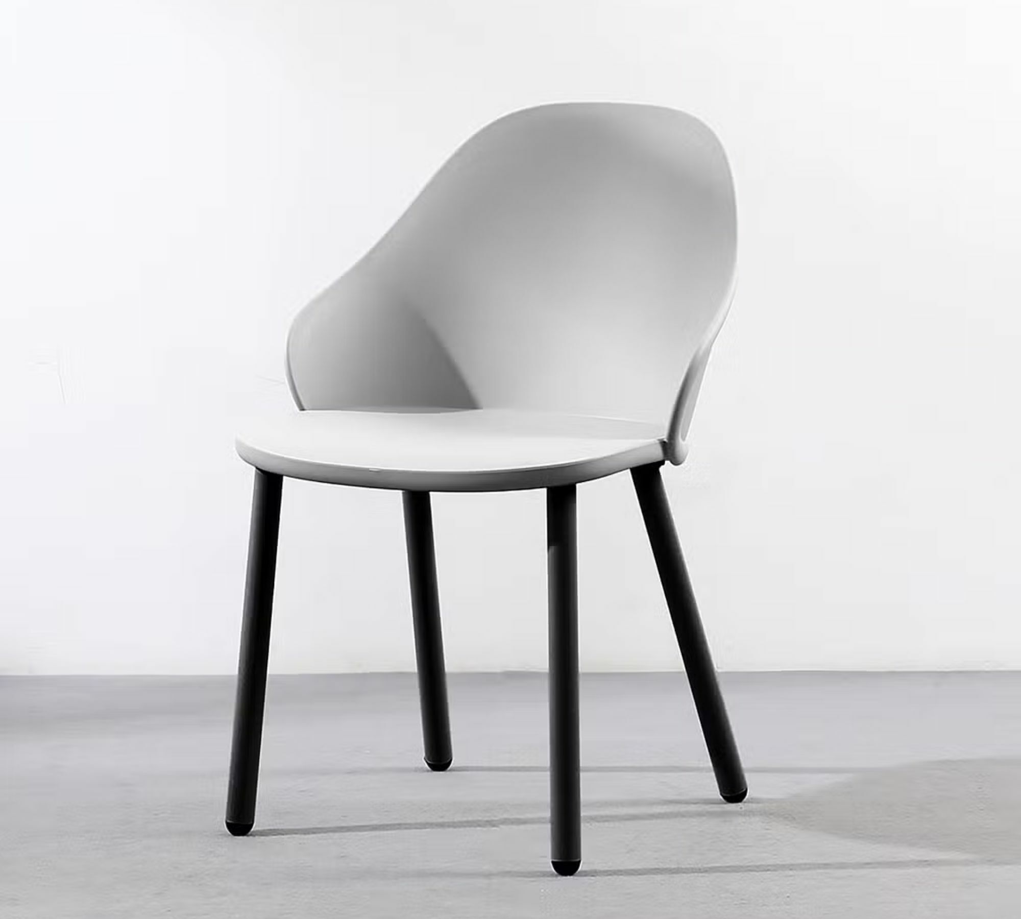 2x Peropos Dining Chair Metal Plastic Grey 1