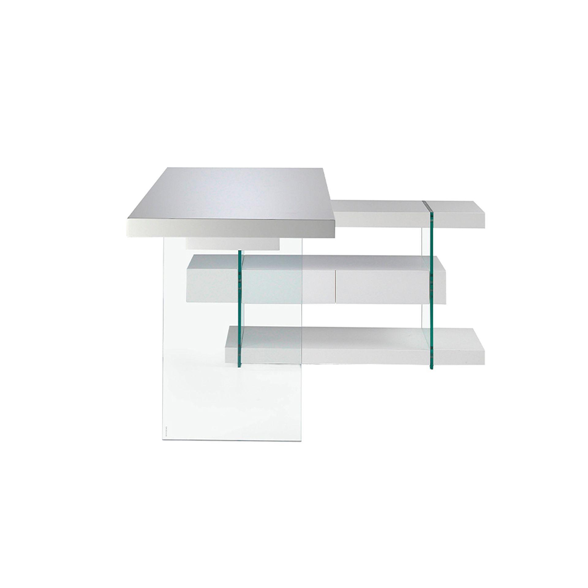 Desk Wood Glass White 1