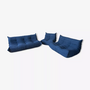 Togo Set Lounge 3 pezzi Tessuto Blu marino 0
