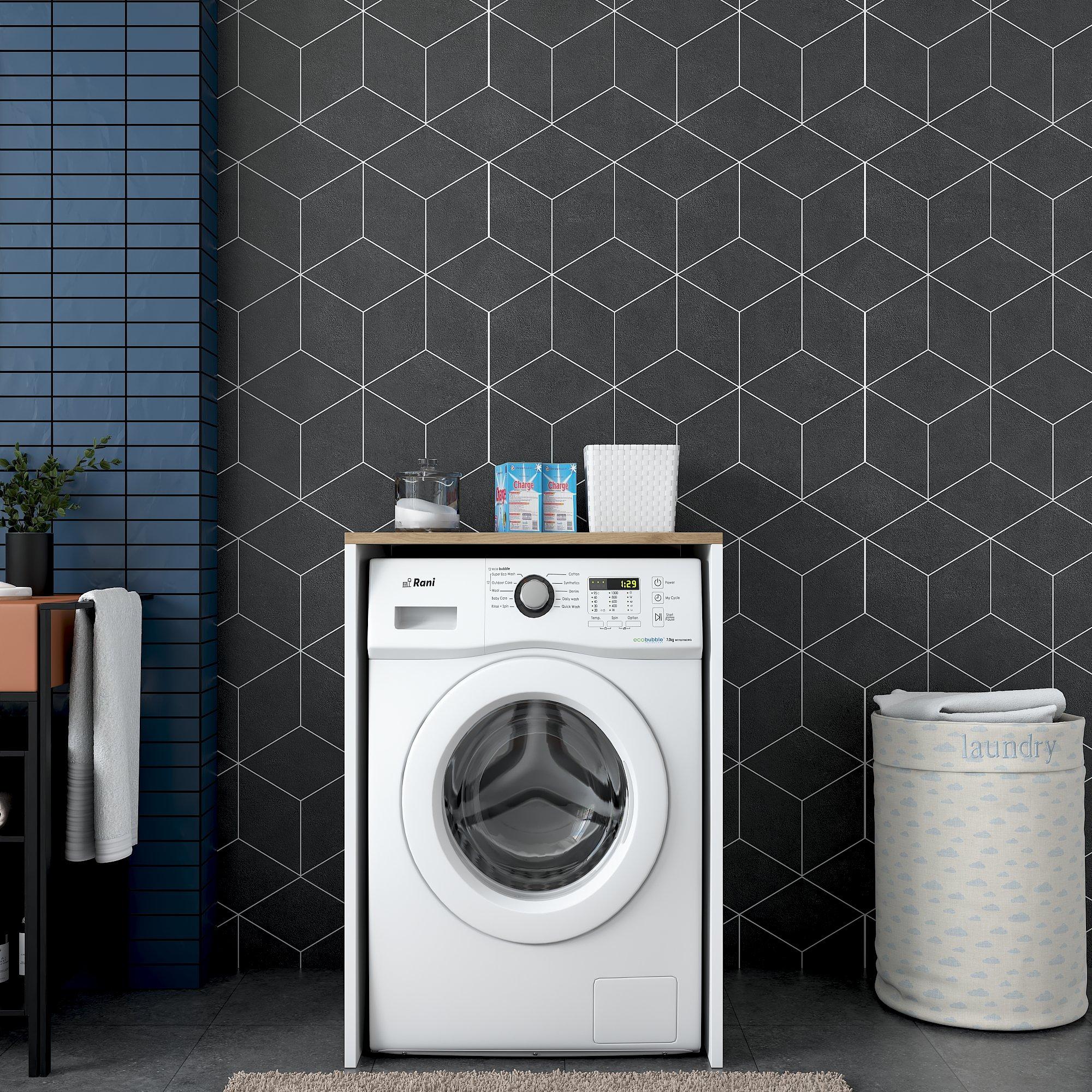 Washing machine cabinet walnut brown 60cm x 91.8cm 1