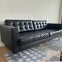 Landskrona Sofa 3-Sitzer Leder Schwarz 0