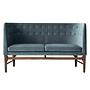 Mayor AJ6 Sofa Samt Walnussholz Blau 0