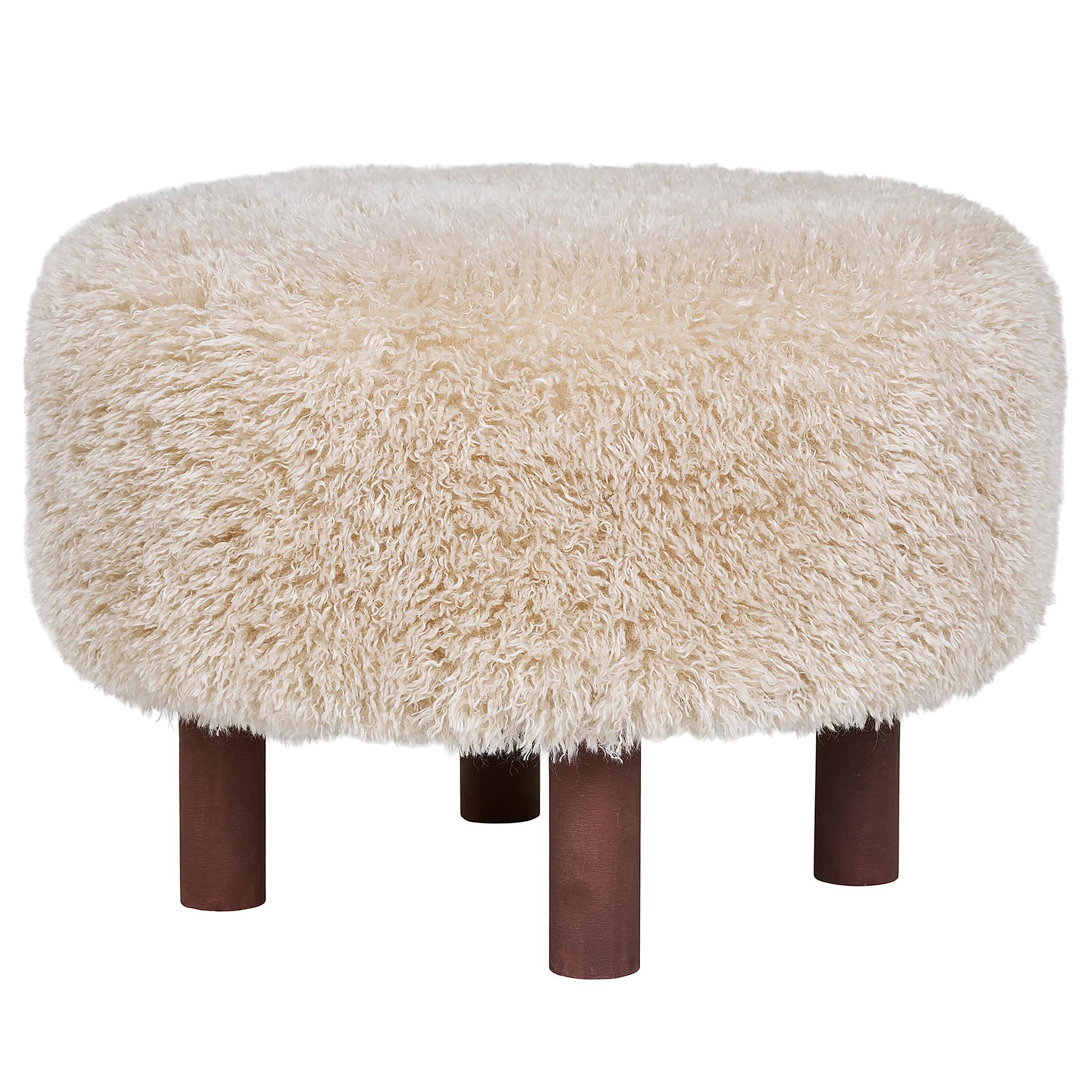 Hocker Moun Braun Bouclé 50 x 36 x 50 cm 0