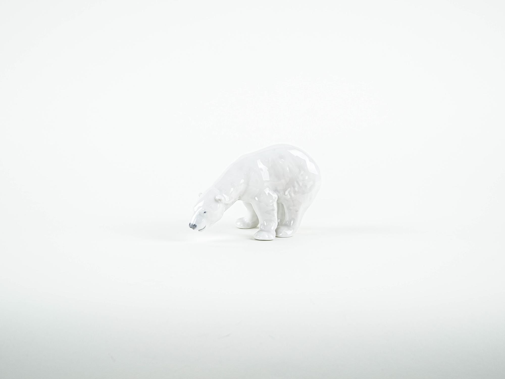 Porcelain polar bear figure 1970s 2