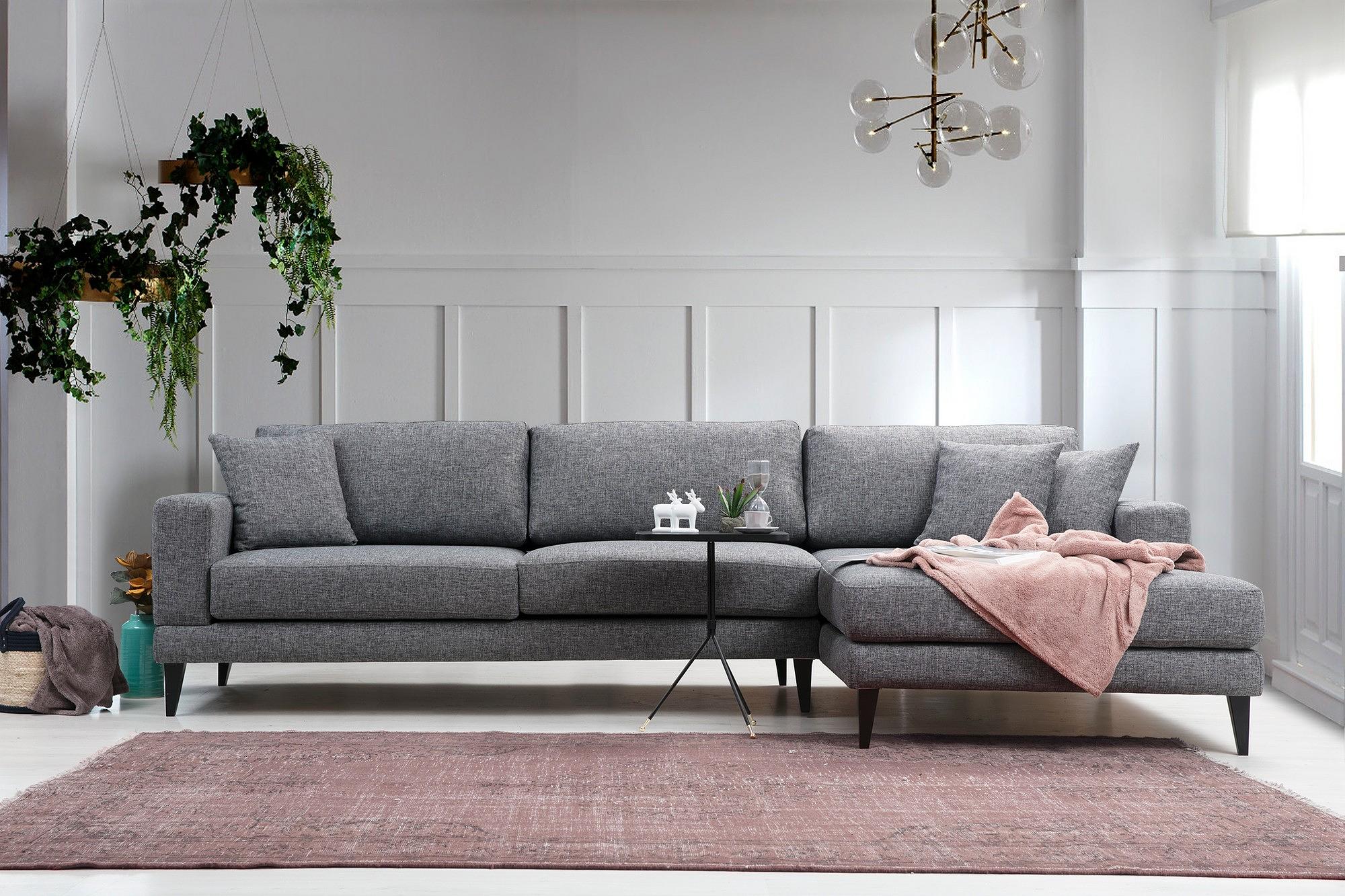 Nordic Ecksofa Rechts Grau 1