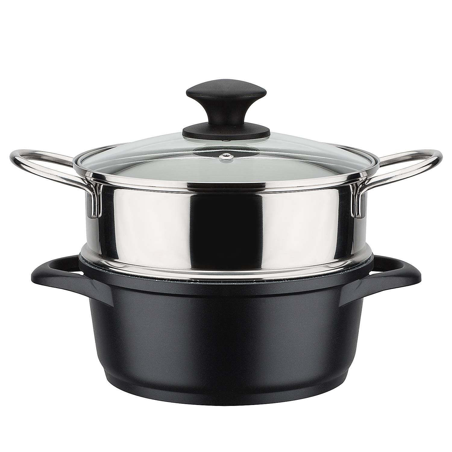 x10 Topfset Gourmet Granit Aluminium Grau 1