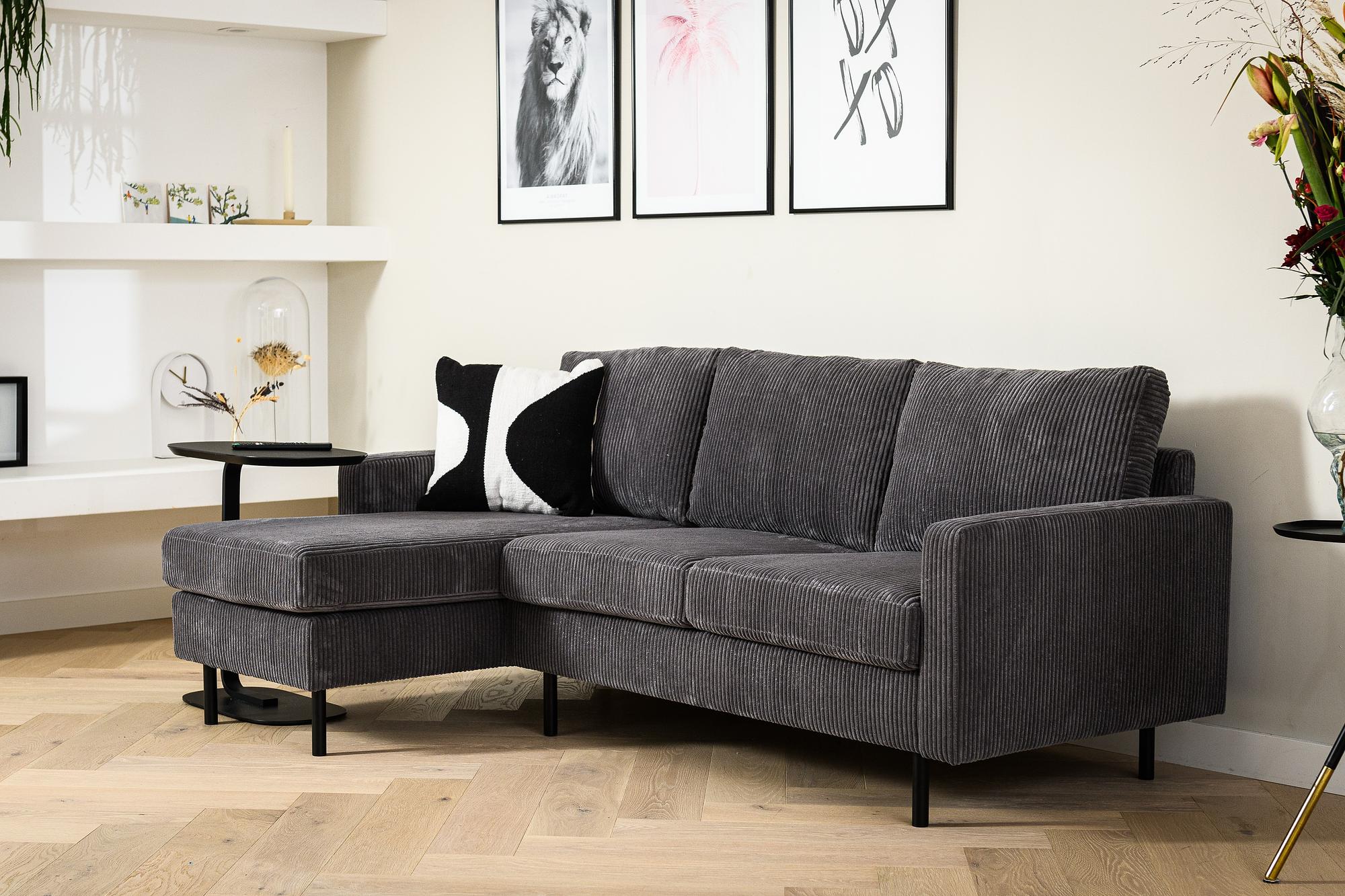 Sofa 3-Sitzer Chaiselongue Links Rechts Grau 2