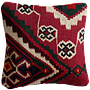 Kilim Kissenbezug Wolle Rot Schwarz 0