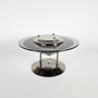 Vintage Deckenlampe Messing Glas Grau 1980er Jahre 2