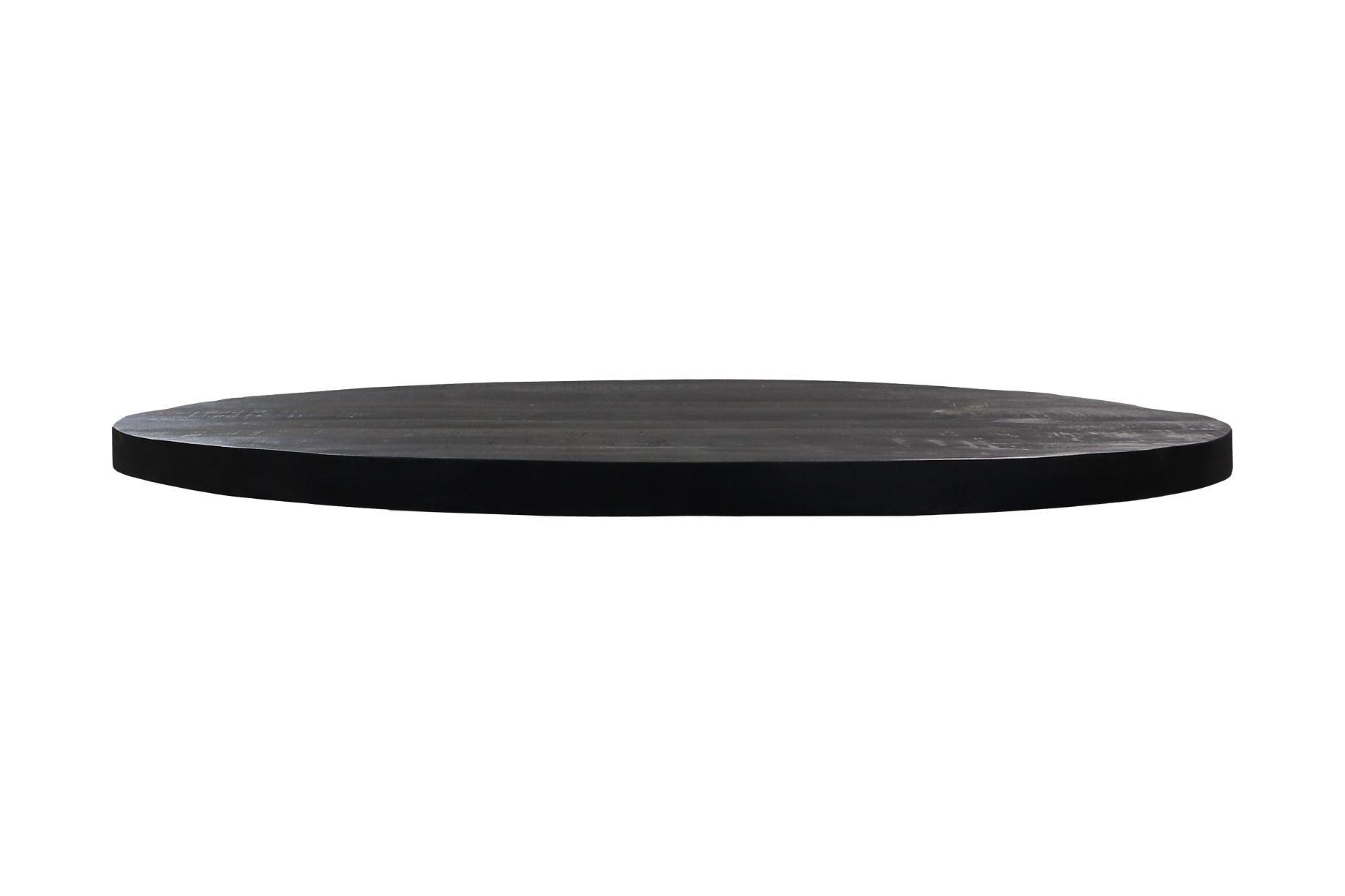 Ovale Couchtischplatte Mangoholz Schwarz 0
