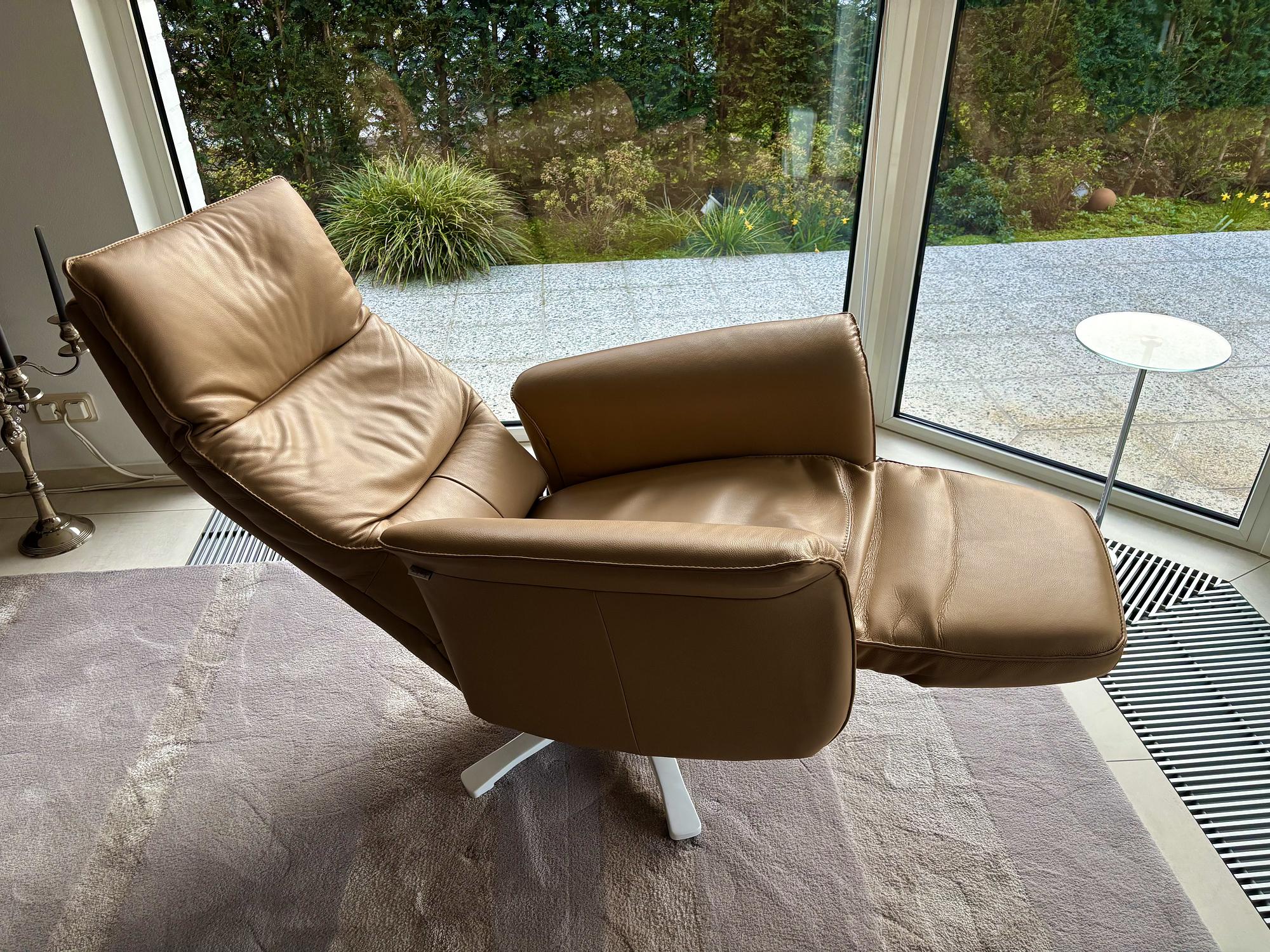 Ecksofa Leder Beige 5