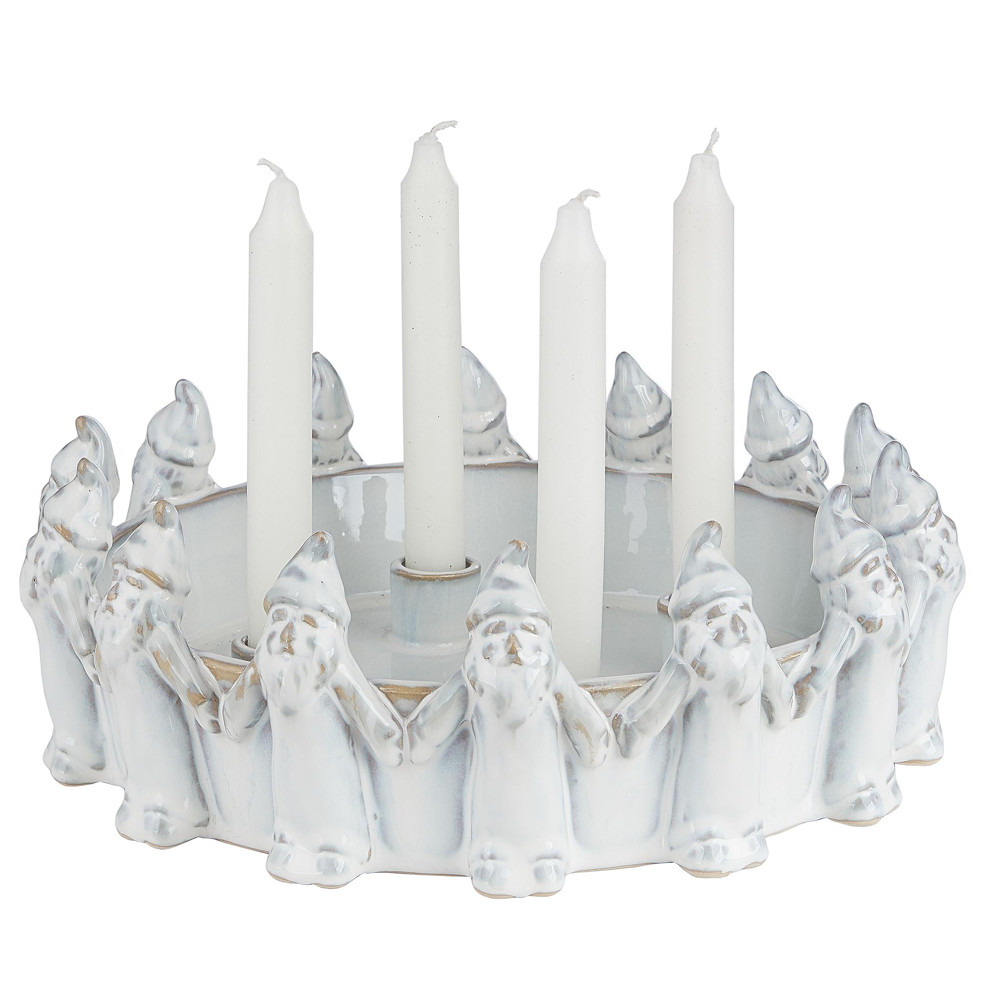 Adventskranz ADVENT Wichtel Steingut Beige 1