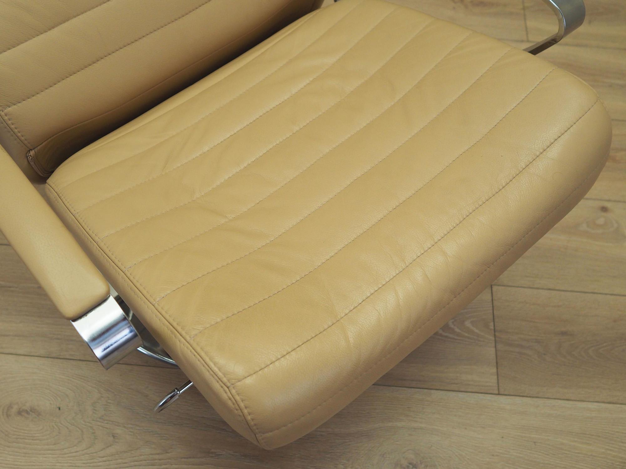 Sessel Leder Hellbraun 1970er Jahre 13