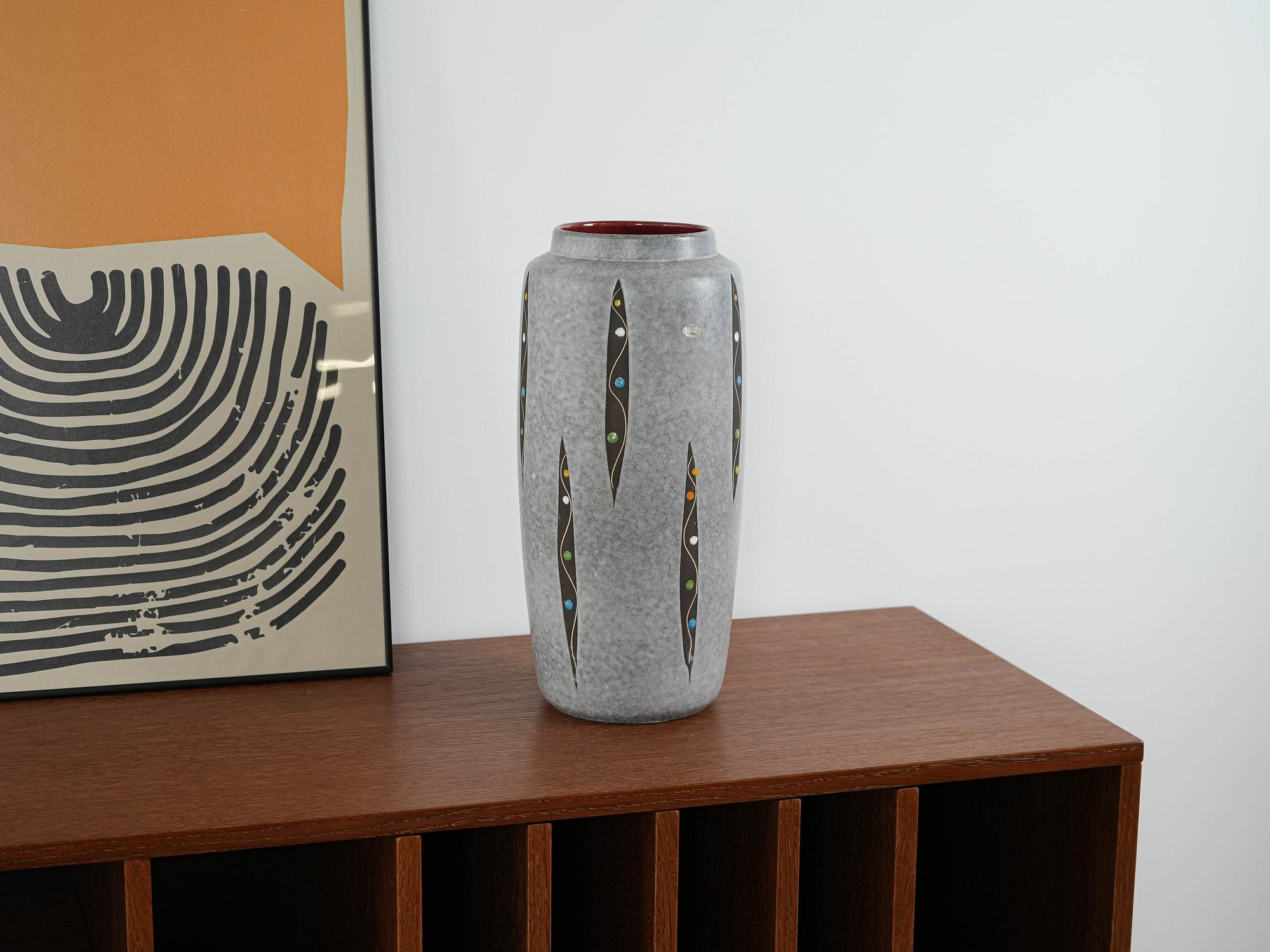 Ceramic Vase Grey 1960s 1