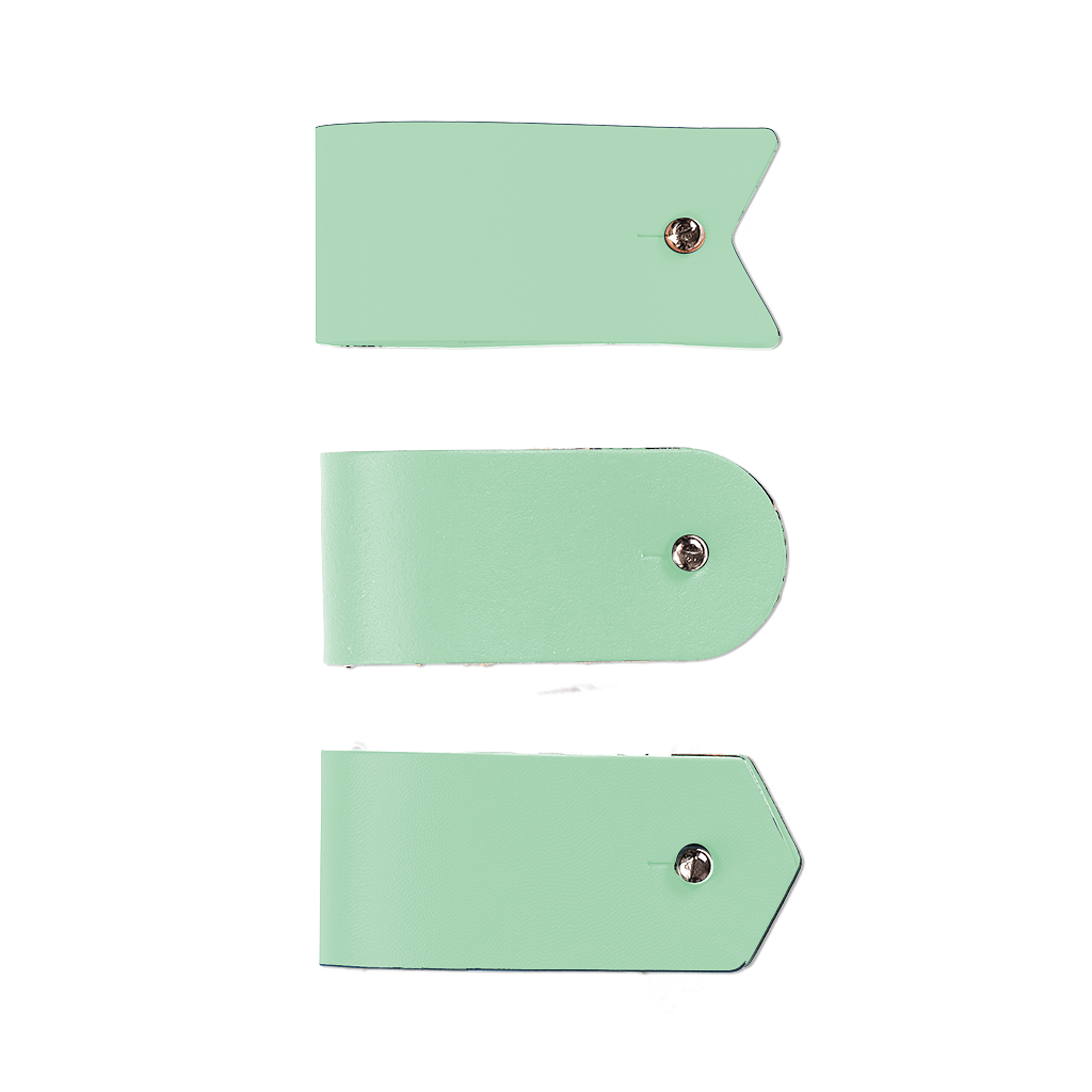 3x Flow Portacavi 100% Pelle Riciclata Menta 1