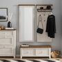 Wandgarderobe Massivholz Weiß 3