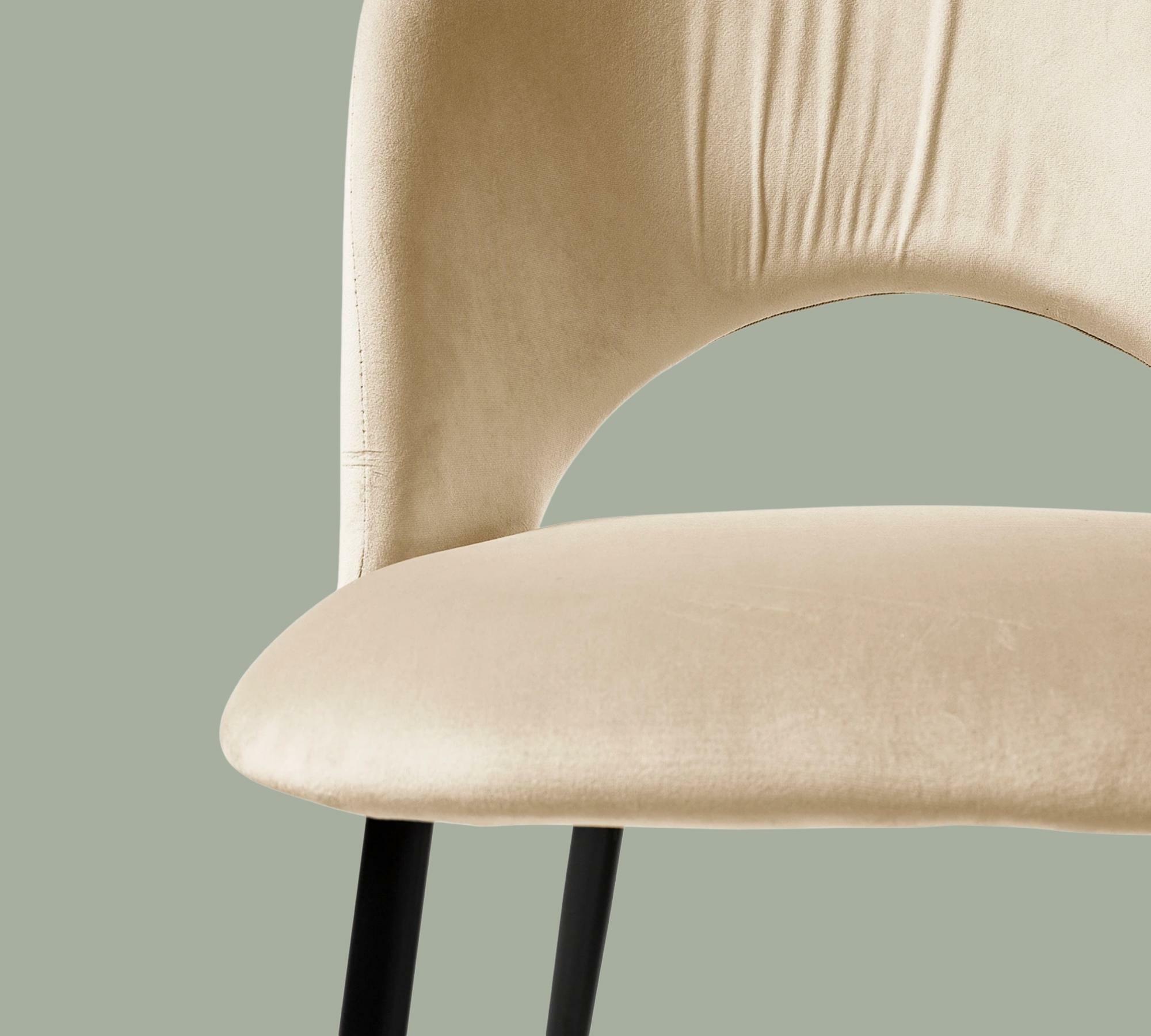 Polsterstuhl Samt Creme 5