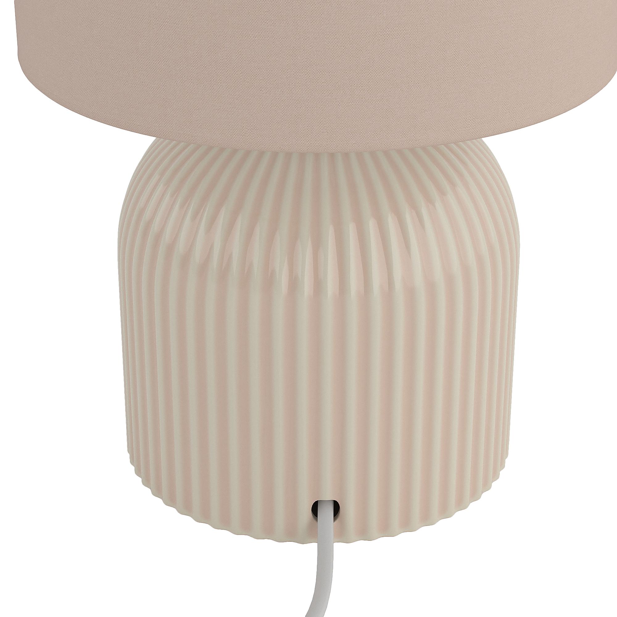 1-Flammig Uvaro Tischleuchte Frottee Keramik Rosa 3