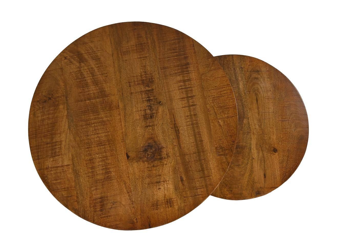 2x Ronin Beistelltisch Mangoholz Metall ø60cm 1