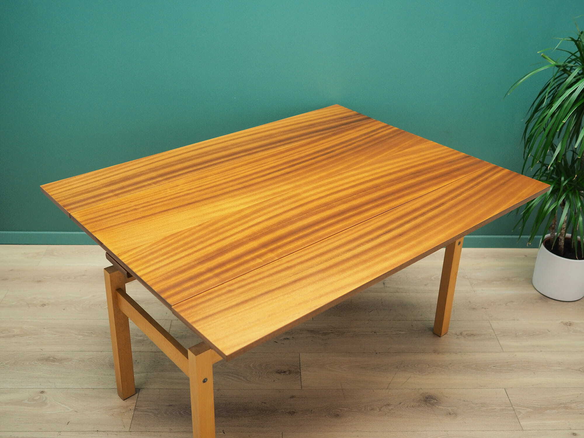 Vintage Table Wood Brown 1980s 6