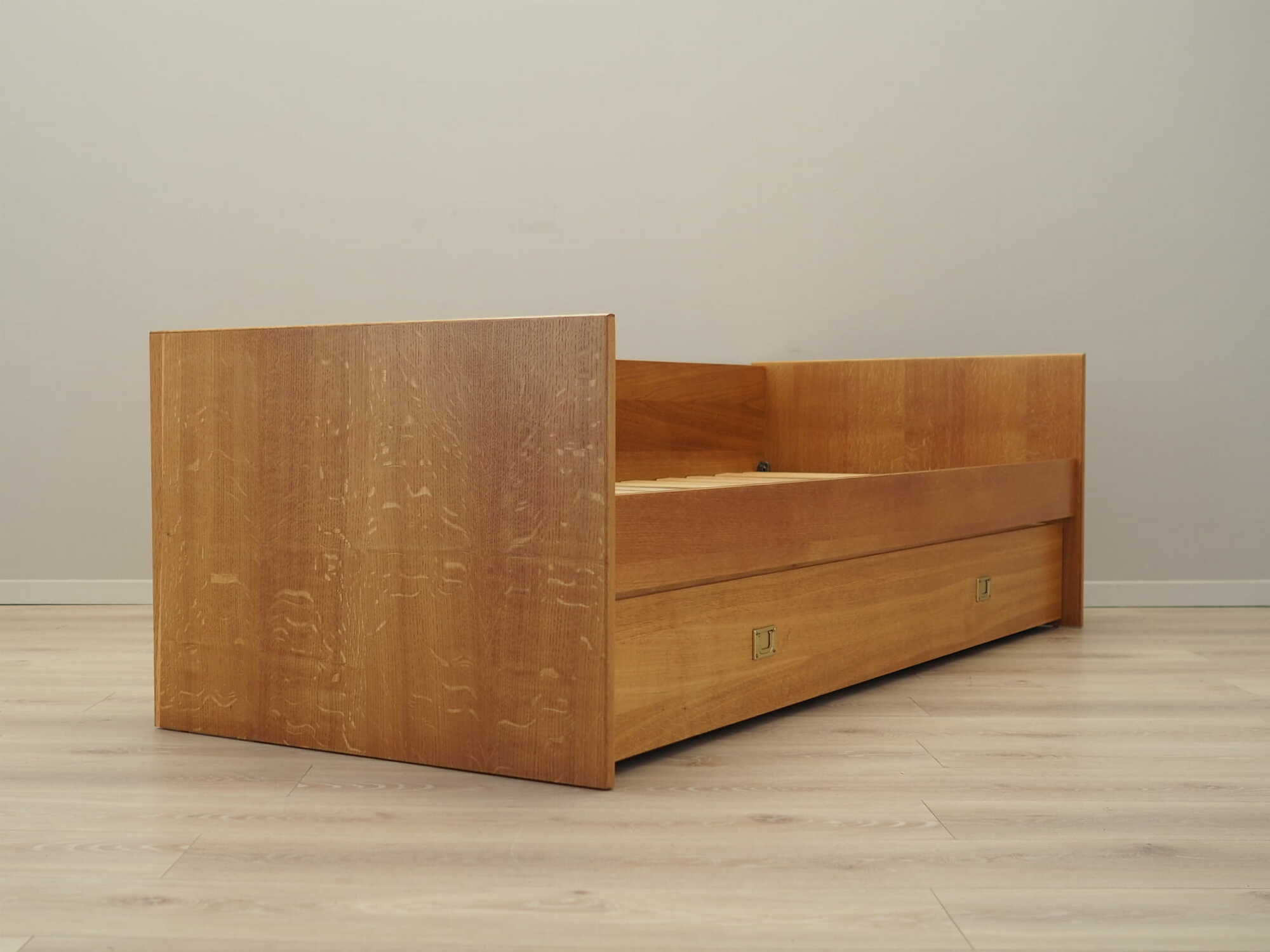 Vintage Bett Holz Braun 1970er Jahre  8