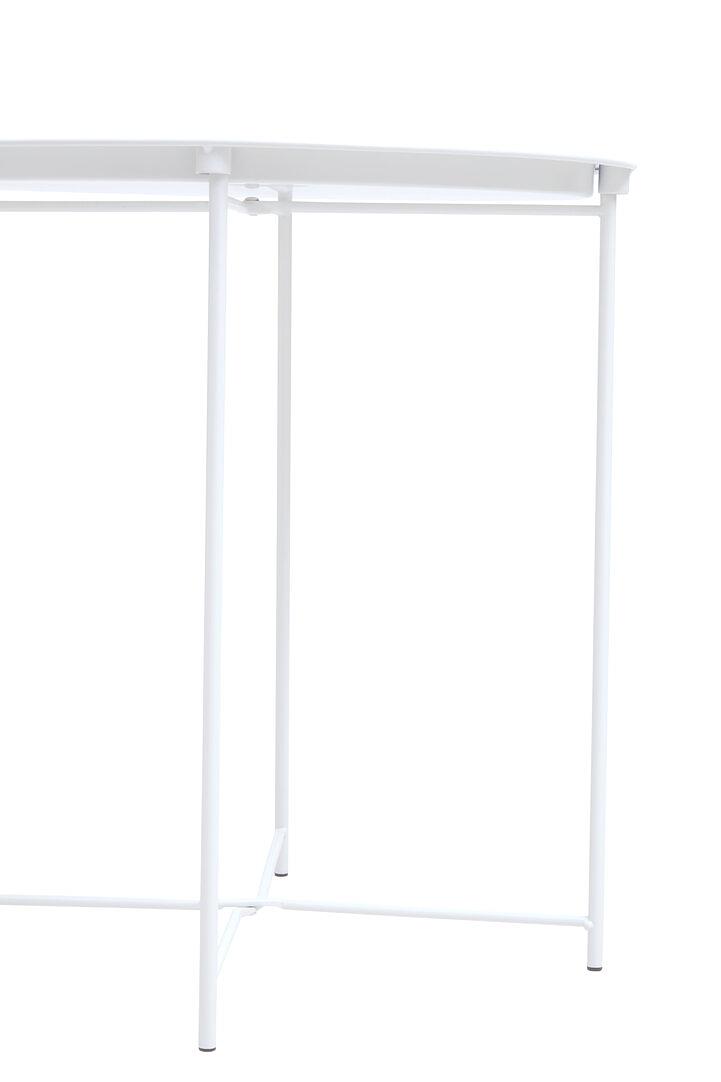 Steel Round Side Table Metal White 4