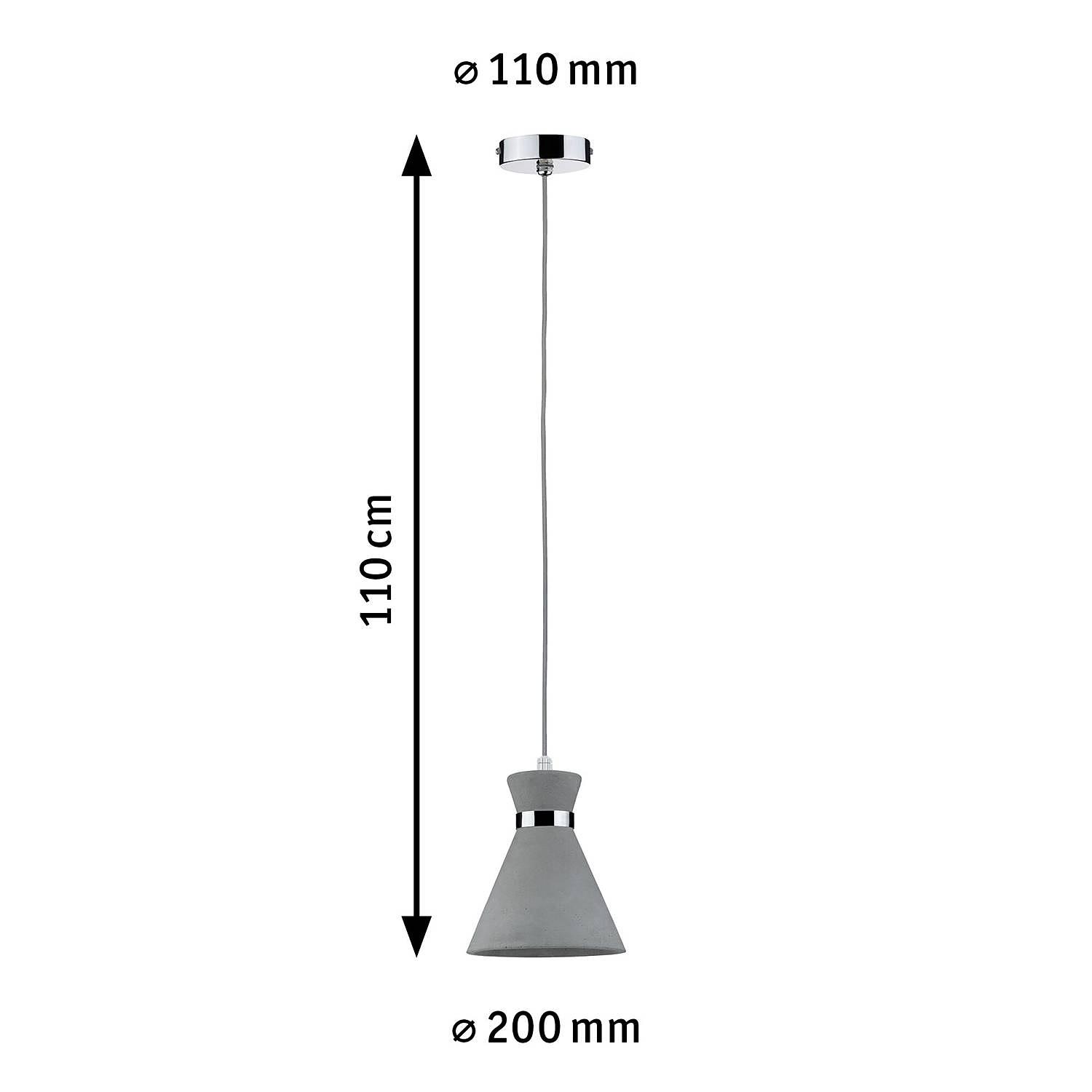 Brooloo Pendelleuchte Beton Chrom 1-flammig 3