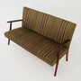 Vintage Sofa Teakholz Textil Grün 1960er Jahre  5