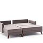 Bella Sofa Récamiere Links mit Hocker Braun 8